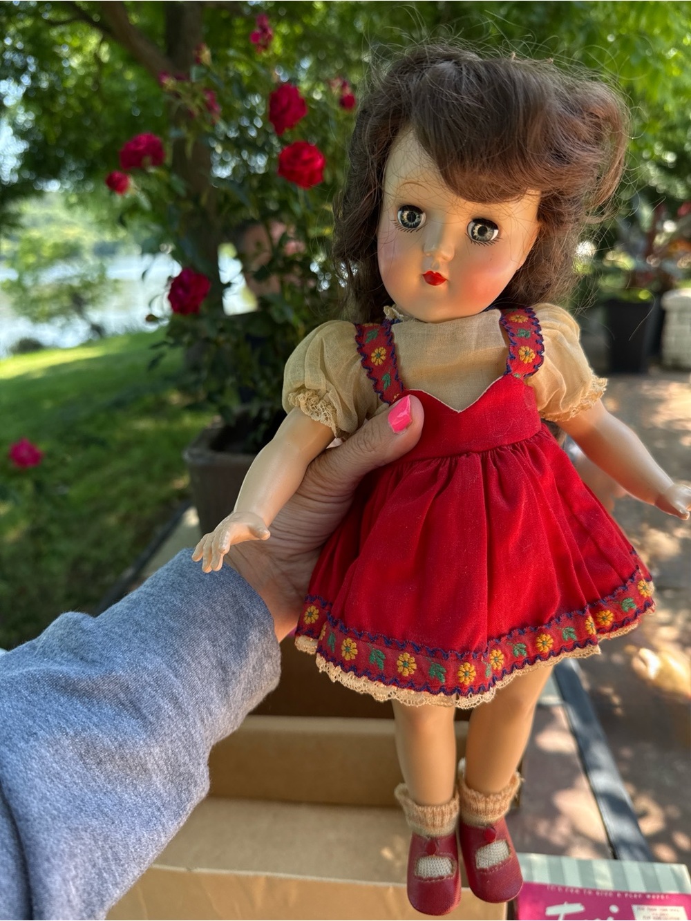 Vintage 1950s Ideal Toni Doll with Original Box and Play Wave Set